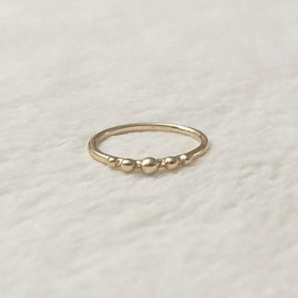 5/$15 🩷 MUST BUNDLE Delicate Gold Bead Stackable Ring - Minimal Women Jewelry - Picture 2 of 3